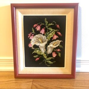 Vintage framed needlepoint
